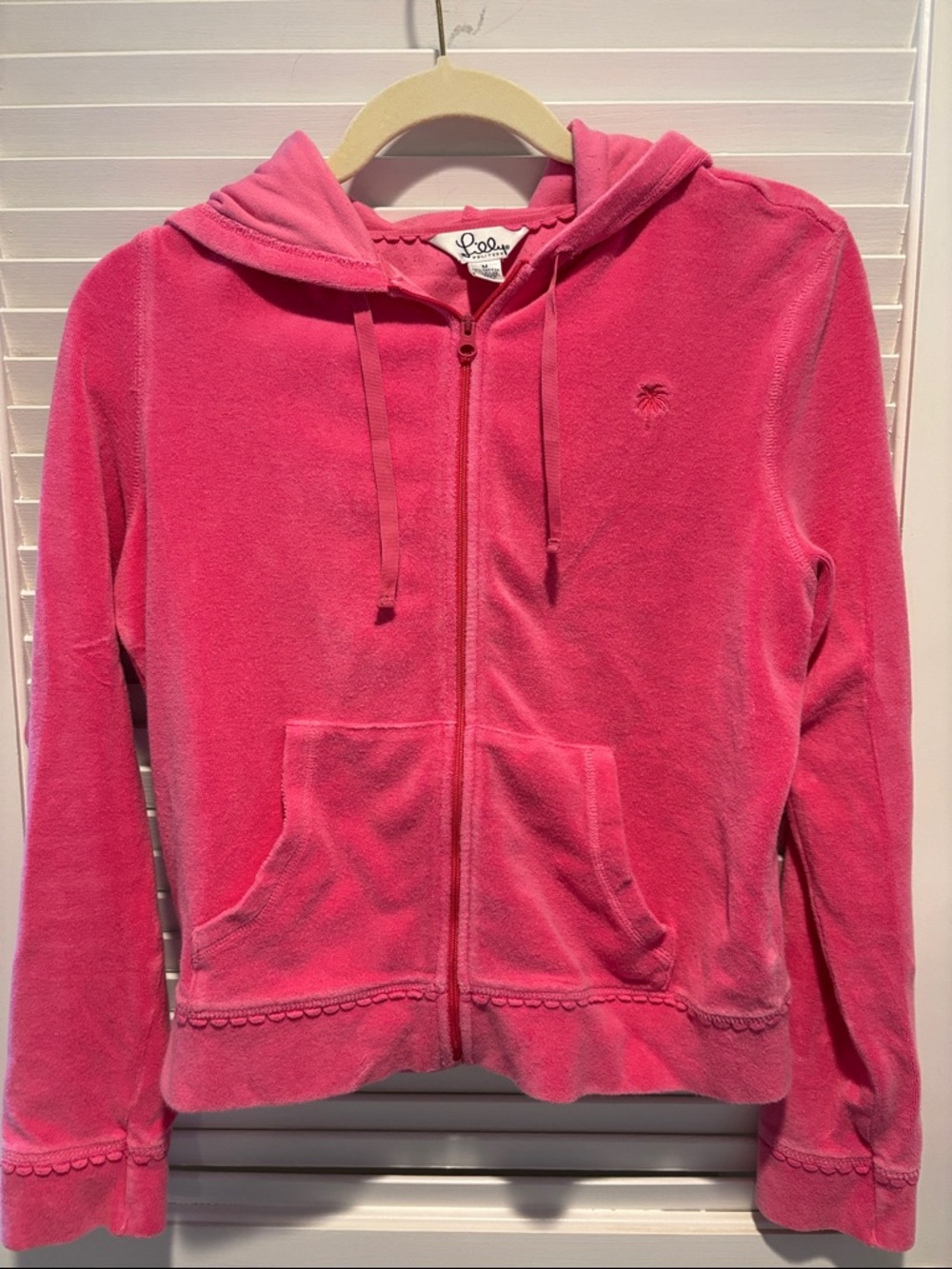Lilly Pulitzer Hot Pink Terry Cloth Zip Hoodie